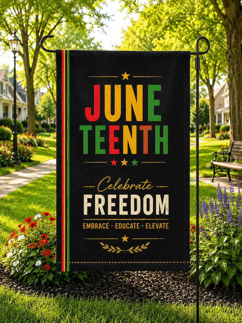 Juneteenth Freedom Garden Flag