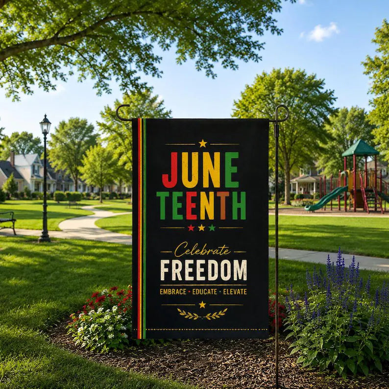 Juneteenth Freedom Garden Flag