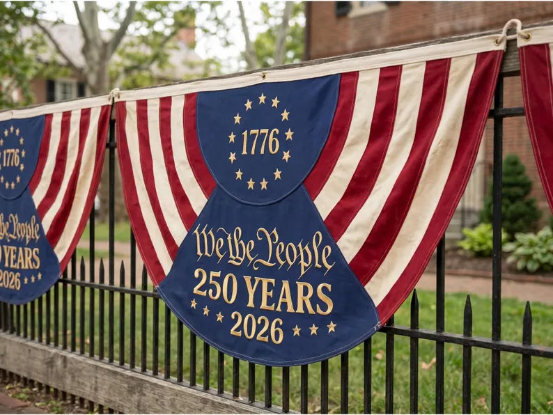 USA 250 Semicircle Fence Flag