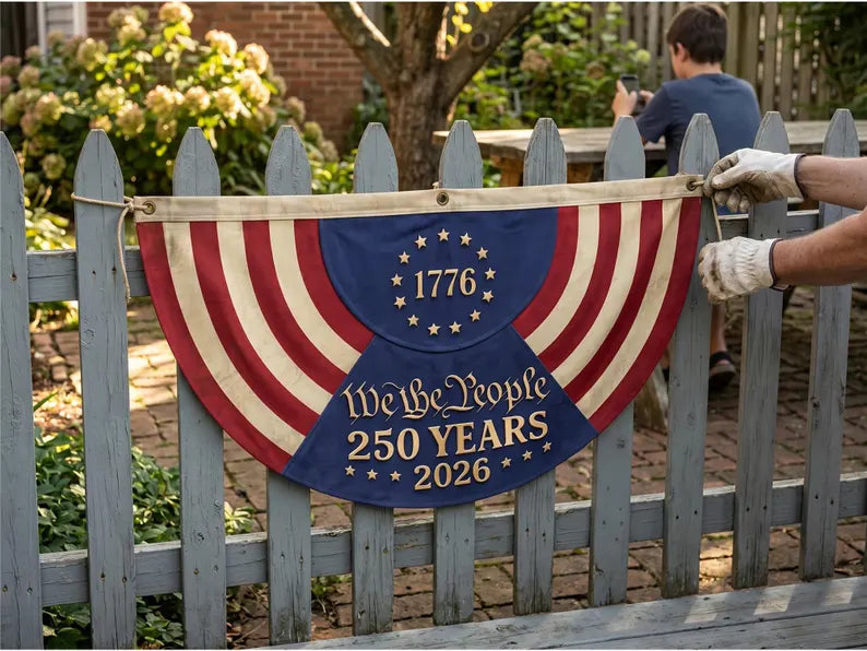 USA 250 Semicircle Fence Flag