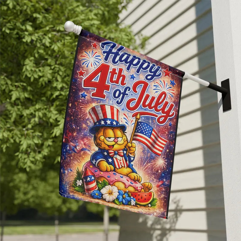 Garfield 4th of July Garden Flag