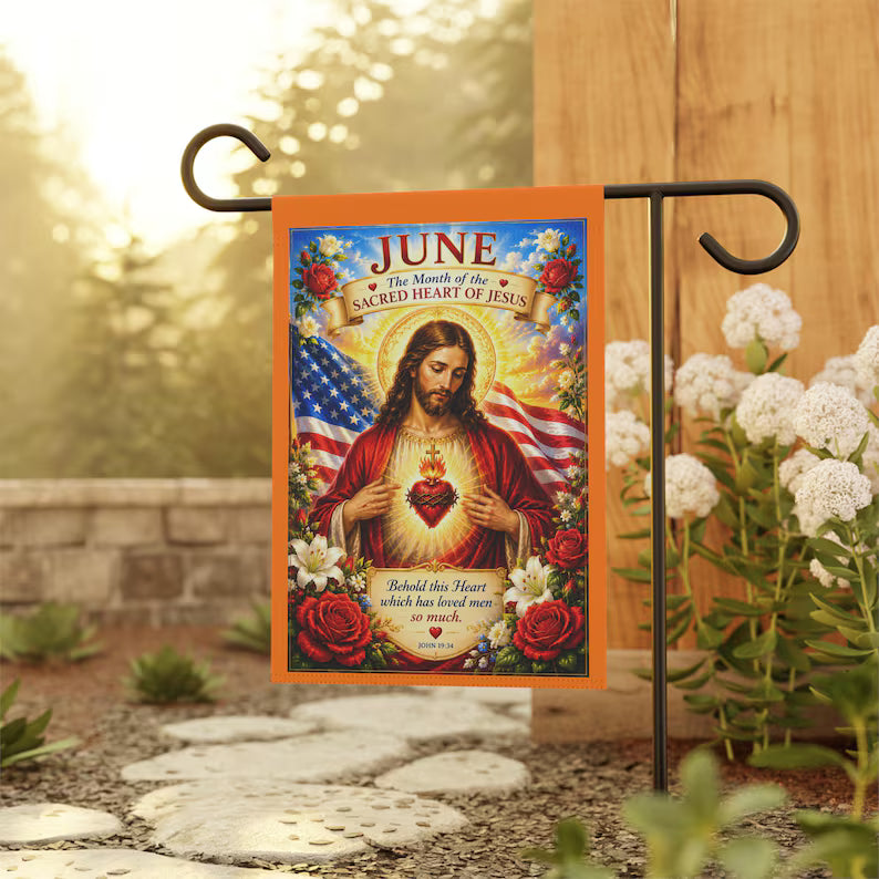 Sacred Heart of Jesus Garden Flag Religious Yard Decor