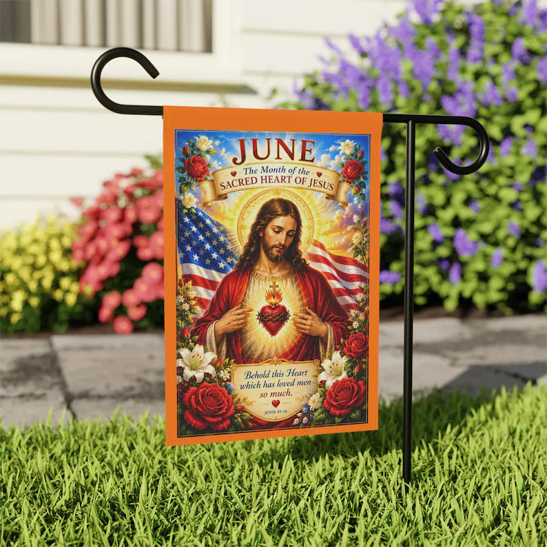 Sacred Heart of Jesus Garden Flag Religious Yard Decor