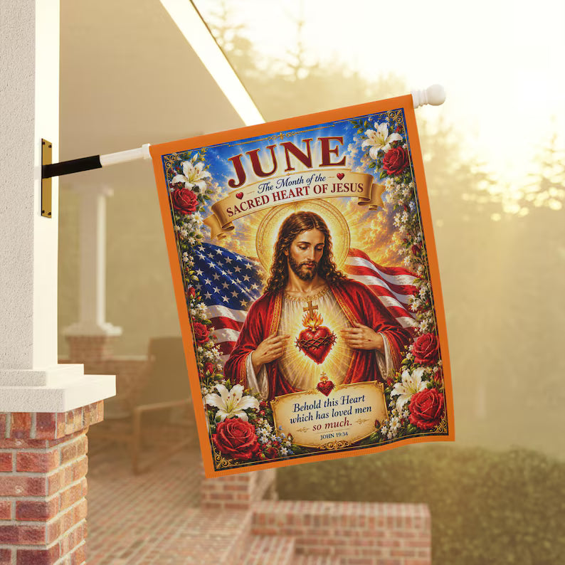 Sacred Heart of Jesus Garden Flag Religious Yard Decor