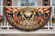 USA 250 Christian Bunting Semicircularr Flag