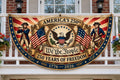 USA 250 Christian Bunting Semicircularr Flag