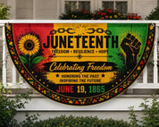 Juneteenth Semicircle Banner, Freedom Day  Flag