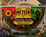 Juneteenth Semicircle Banner, Freedom Day  Flag
