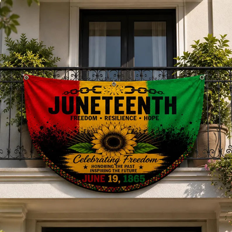 Juneteenth 1865 Freedom Hope Bunting Flag