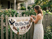 USA 250 We The Peopole Fence Semicircle  Flag