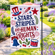 Human Rights Garden Flag Patriotic Liberal Yard Decor