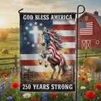 God Bless America Horse Faith Flag