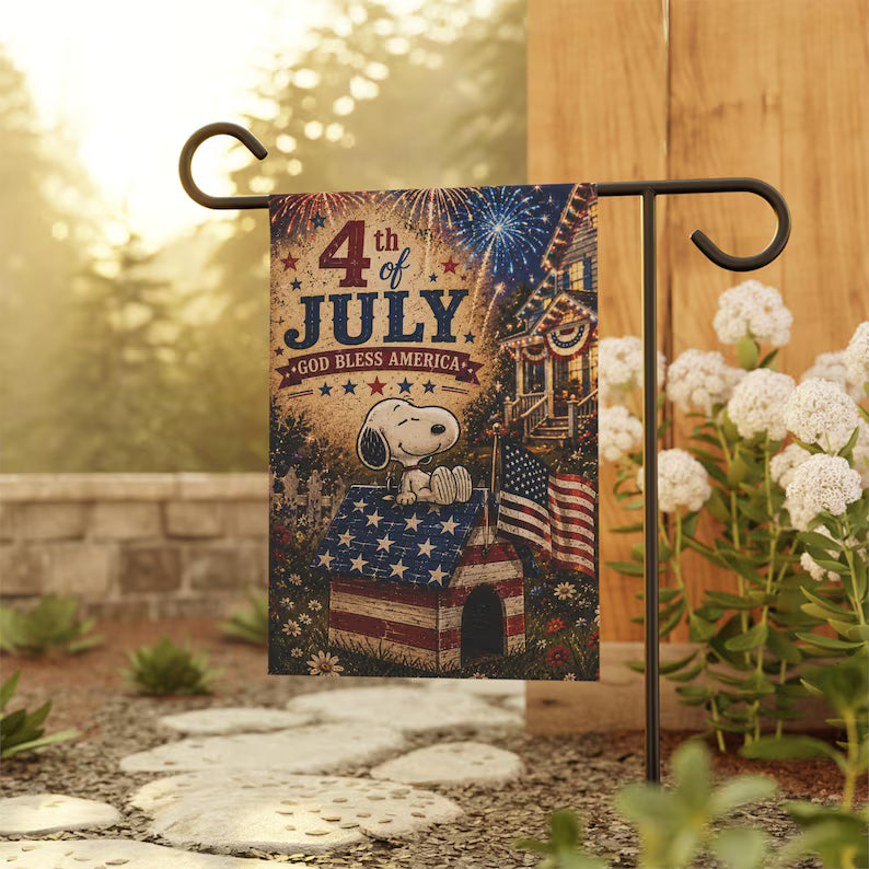Snoopy 4th of July Garden Flag