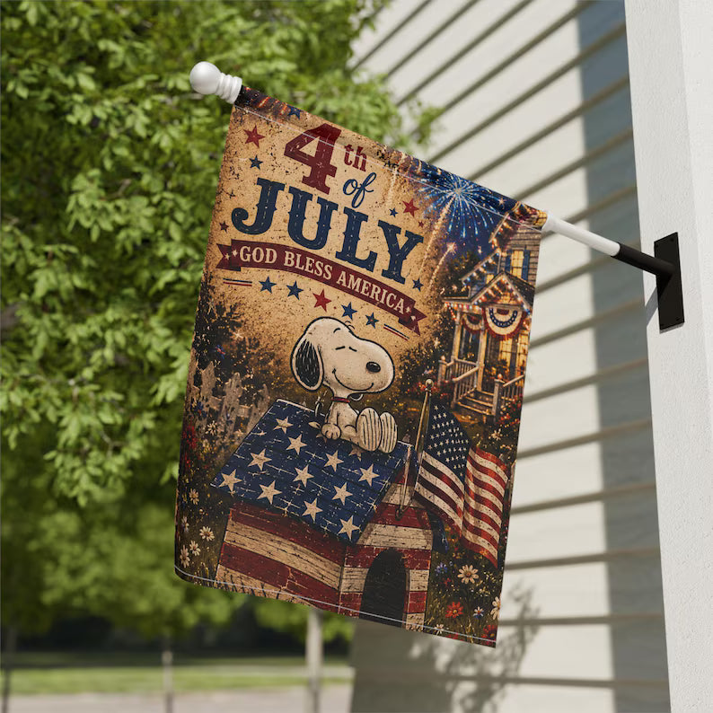 Snoopy 4th of July Garden Flag
