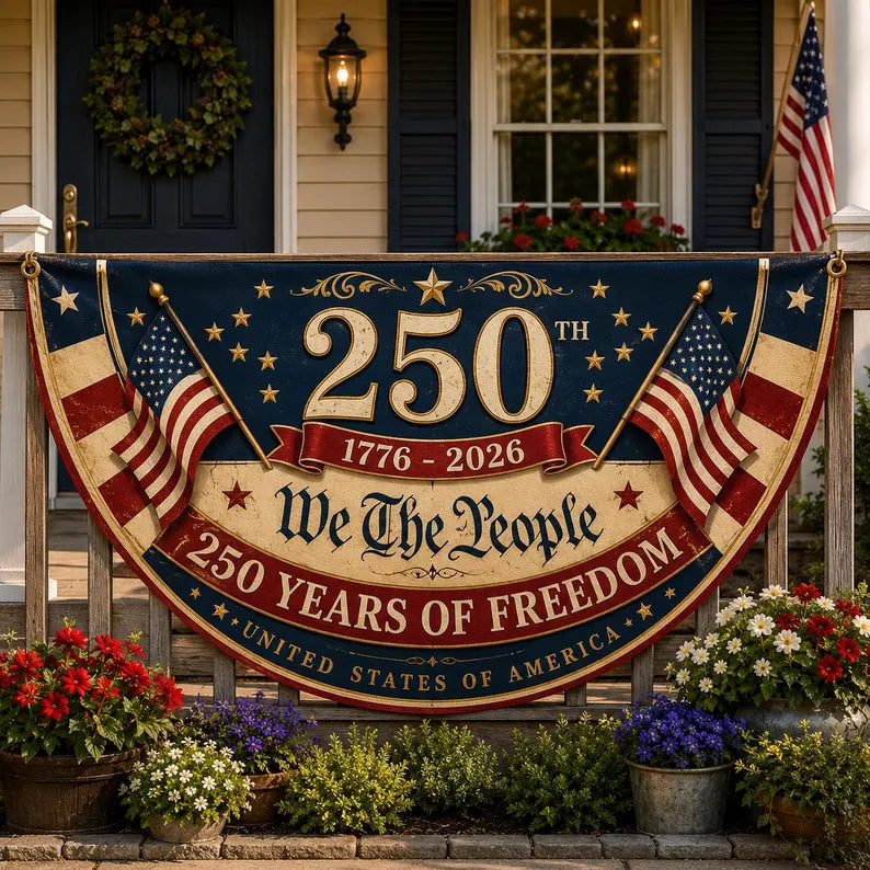 USA 250 Patriotic Bunting Flag