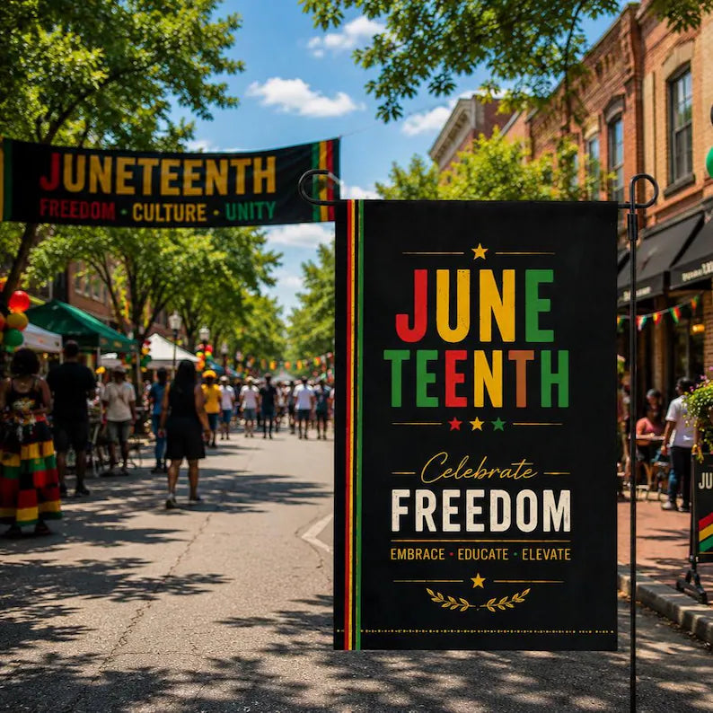 Juneteenth Freedom Garden Flag