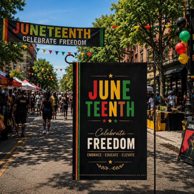 Juneteenth Freedom Garden Flag