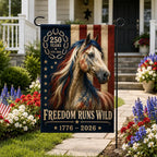 Freedom Runs Wild Patriotic Horse Flag