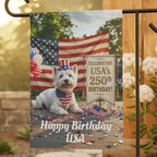 Westie American Flag Garden Banner