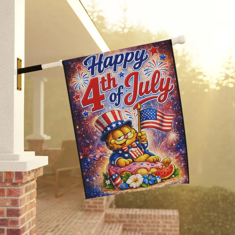 Garfield 4th of July Garden Flag