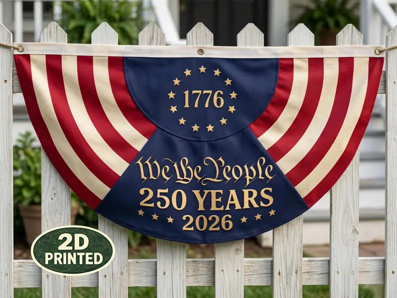 USA 250 Semicircle Fence Flag