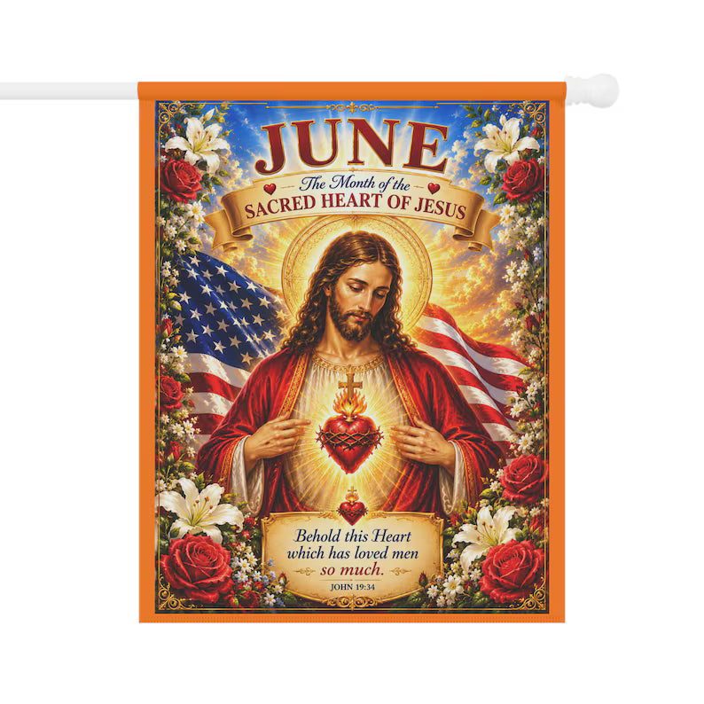 Sacred Heart of Jesus Garden Flag Religious Yard Decor