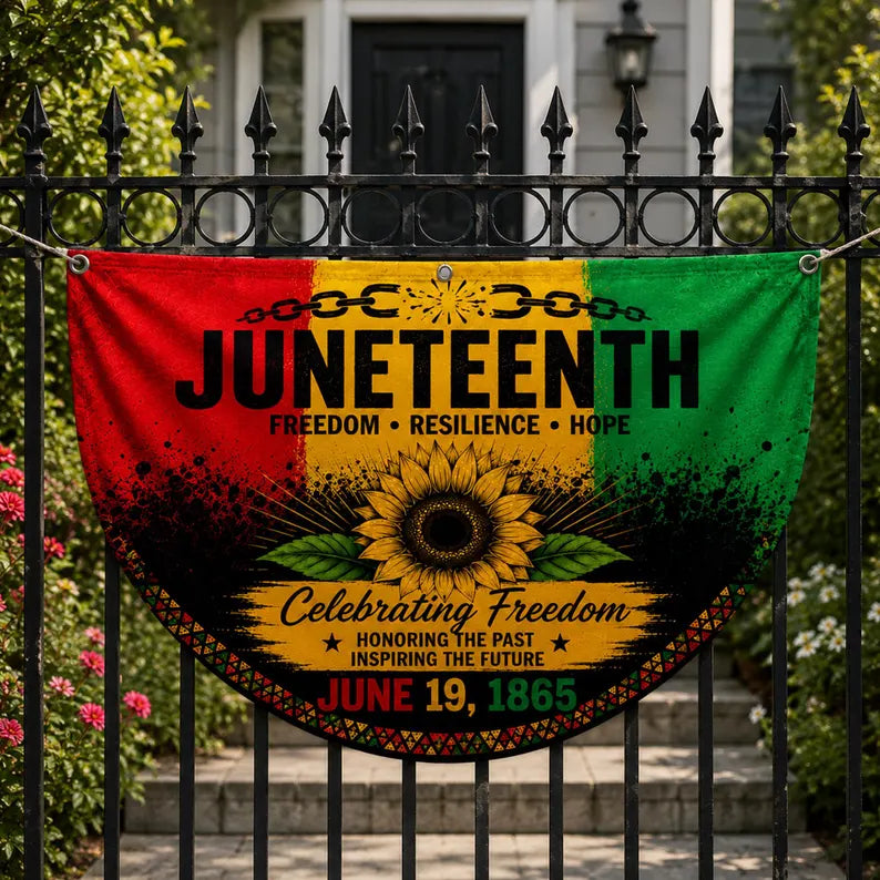Juneteenth 1865 Freedom Hope Bunting Flag