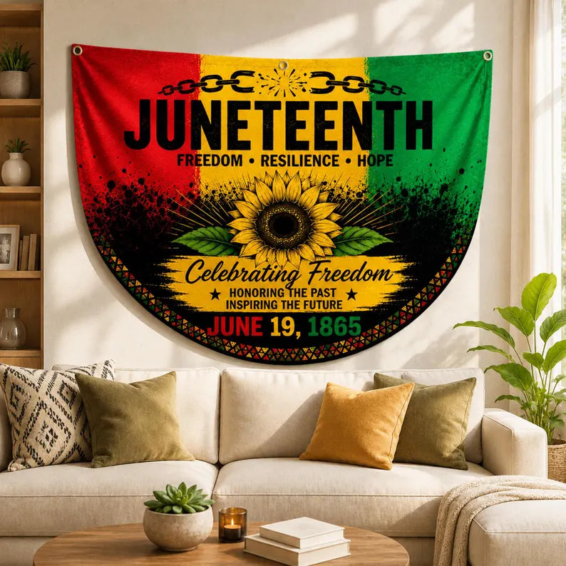 Juneteenth 1865 Freedom Hope Bunting Flag