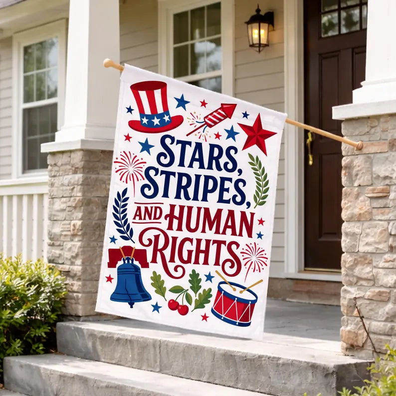 Human Rights Garden Flag Patriotic Liberal Yard Decor
