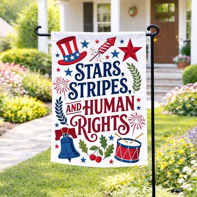 Human Rights Garden Flag Patriotic Liberal Yard Decor
