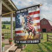 God Bless America Horse Faith Flag