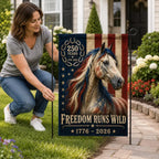 Freedom Runs Wild Patriotic Horse Flag