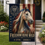 Freedom Runs Wild Patriotic Horse Flag