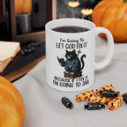 Funny Cat Mug Let God Fix It Christian Coffee Cup
