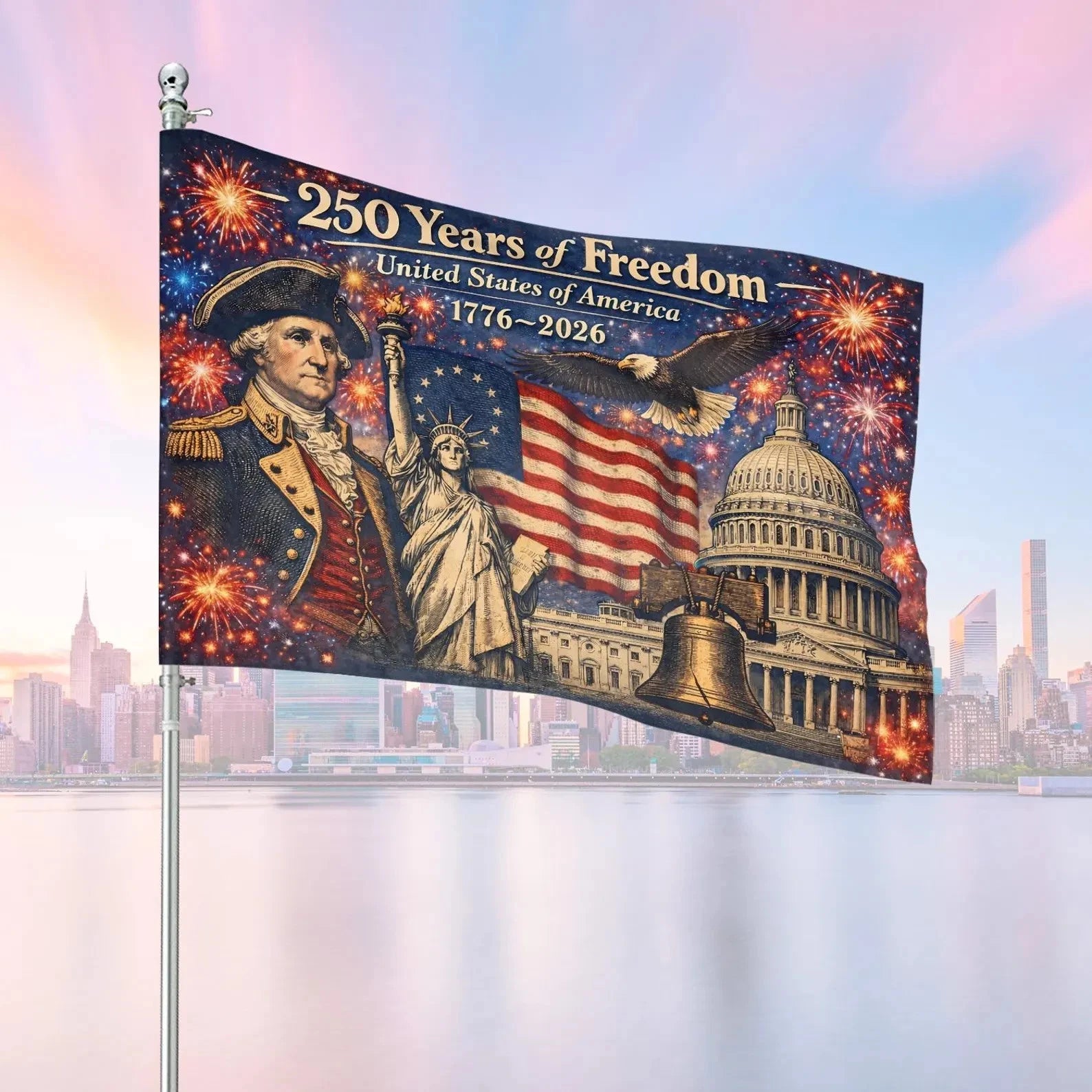 America 250th Anniversary House Flag, 1776 2026