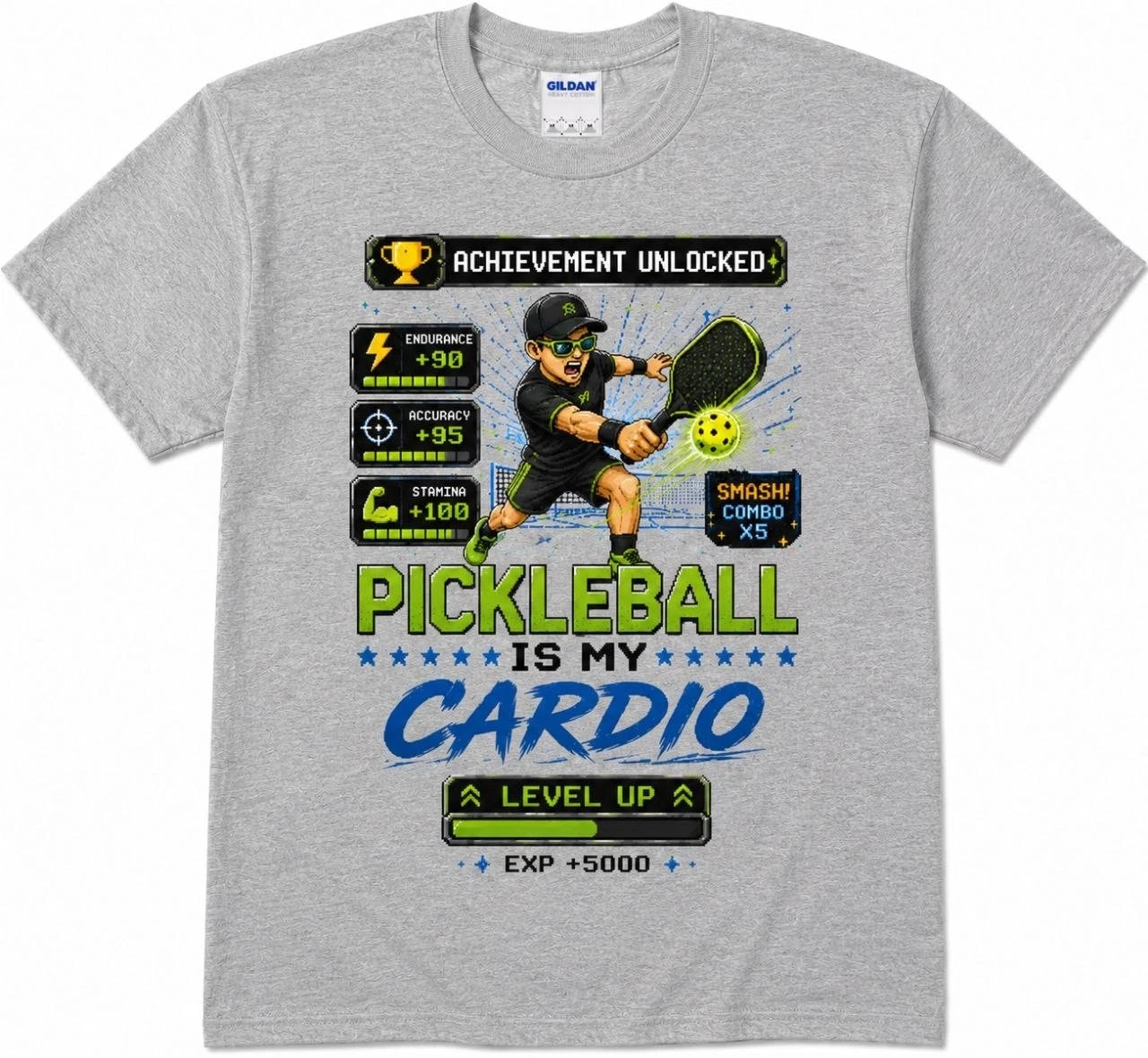 Pickleball Is My Cardio Funny Retro Gamer Men's T Shirt