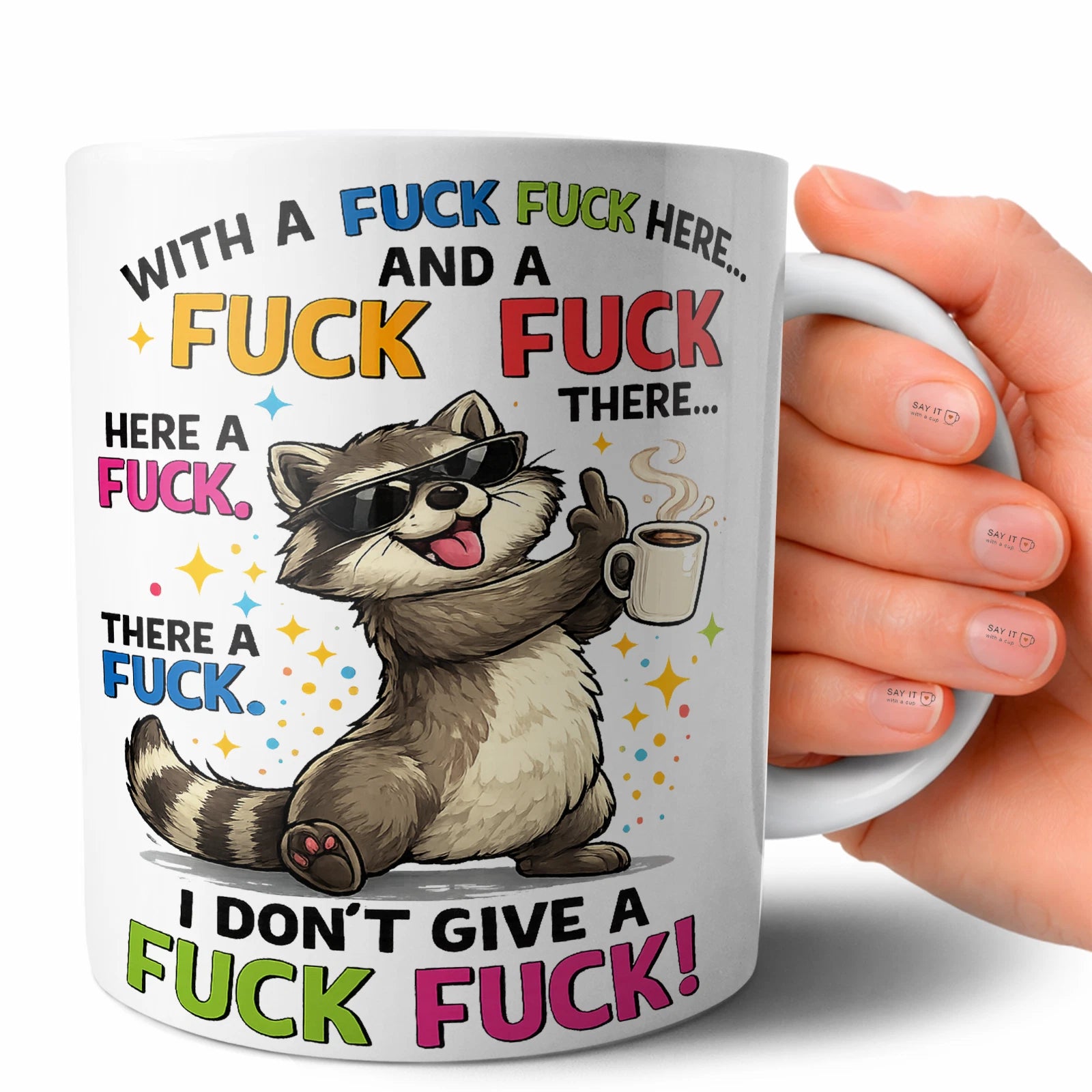 Funny Raccoon Mug Humorous Coffee Cup Gift