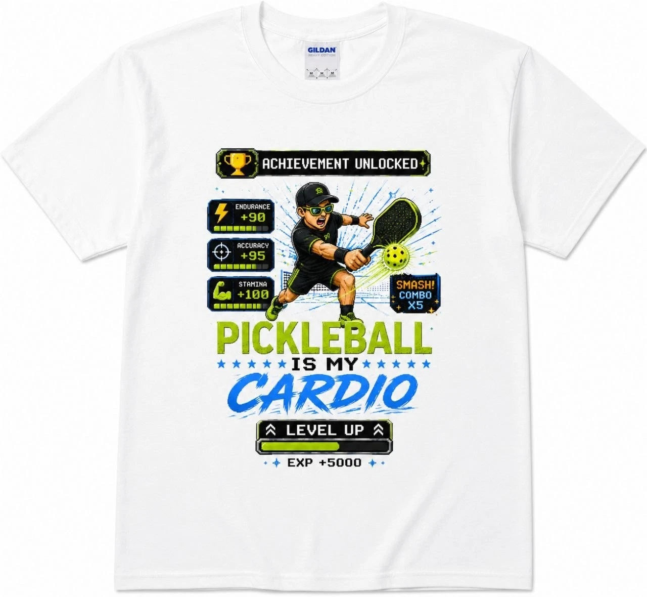 Pickleball Is My Cardio Funny Retro Gamer Men's T Shirt