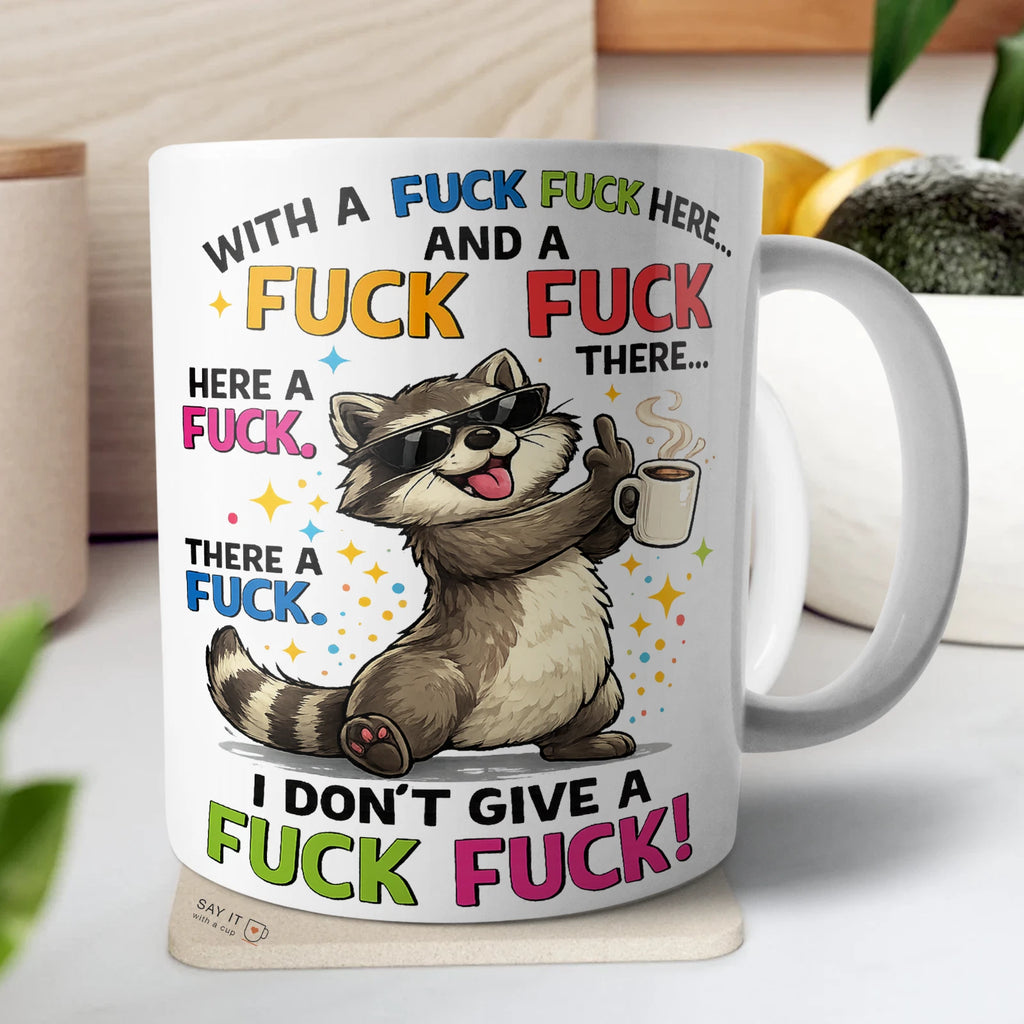 Funny Raccoon Mug Humorous Coffee Cup Gift