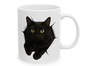 Funny Black Cat 3D Illusion Coffee Mug