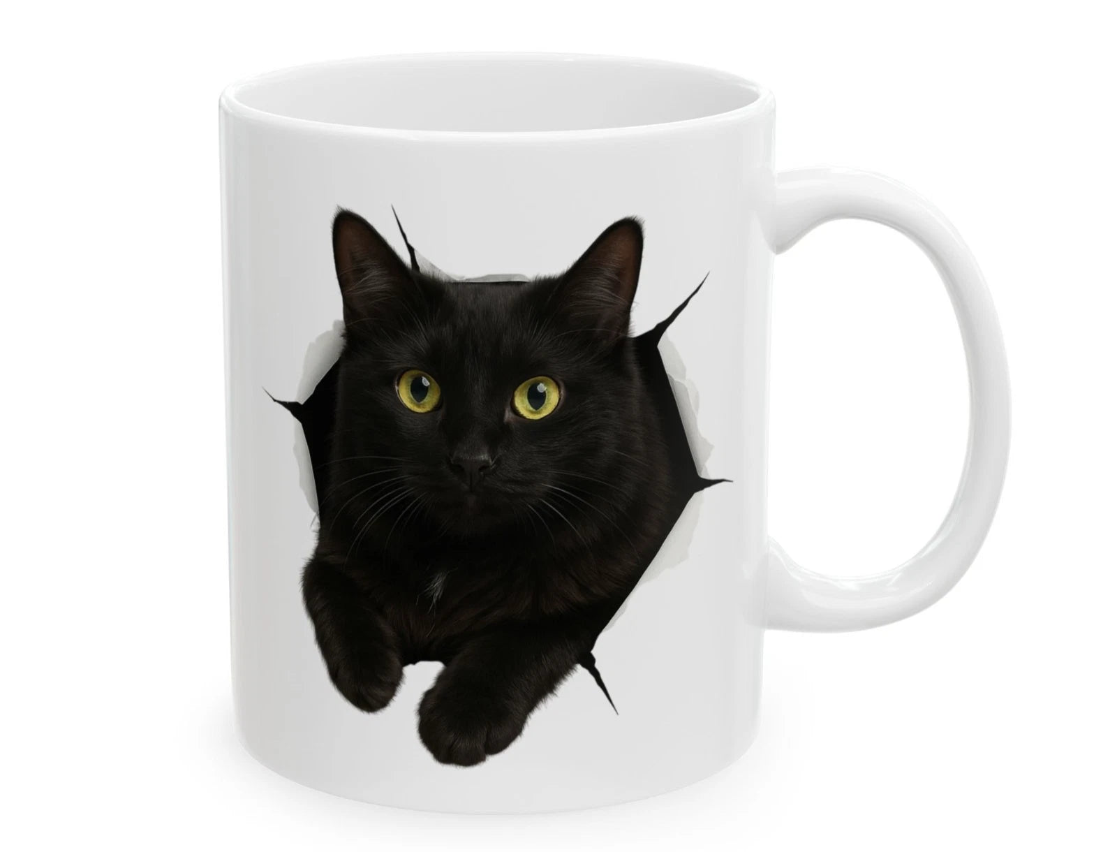 Funny Black Cat 3D Illusion Coffee Mug