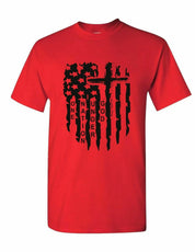 USA Distressed Flag T Shirt Jesus cross Christian T-Shirt
