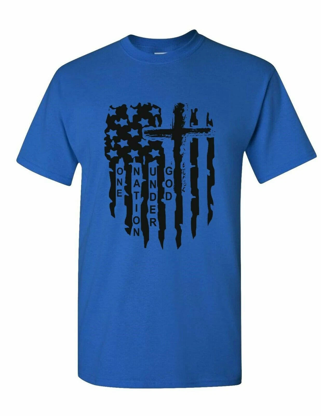 USA Distressed Flag T Shirt Jesus cross Christian T-Shirt