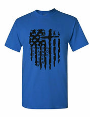 USA Distressed Flag T Shirt Jesus cross Christian T-Shirt