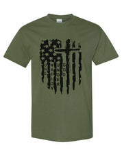 USA Distressed Flag T Shirt Jesus cross Christian T-Shirt