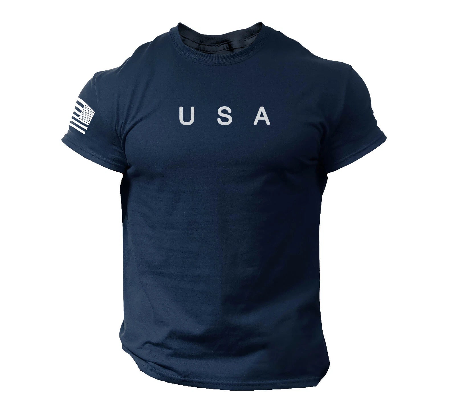 USA Flag Men T Shirt American Tee Patriotic Gym