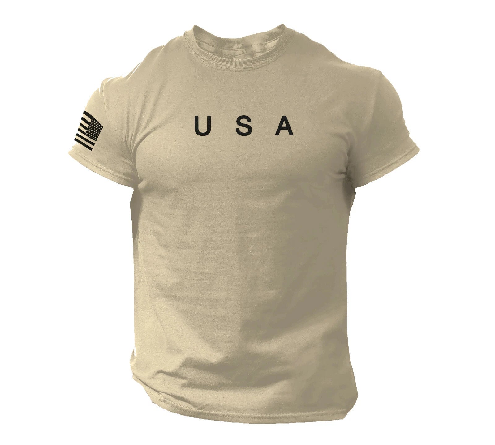 USA Flag Men T Shirt American Tee Patriotic Gym