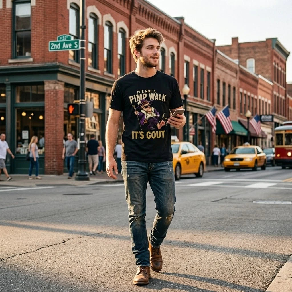 Funny It's Not A Pimp Walk It's Gout T-Shirt