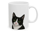 Cat Lover Mug Black White Cat Coffee Cup