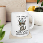 Grumpy Old Nurse Mug Funny Cat Coffee Cup